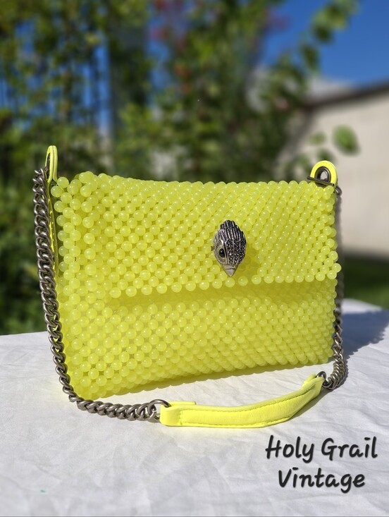 Kurt Geiger Handbags - Kurt Geiger London Neon Yellow Beaded Kensington Shoulder Bag